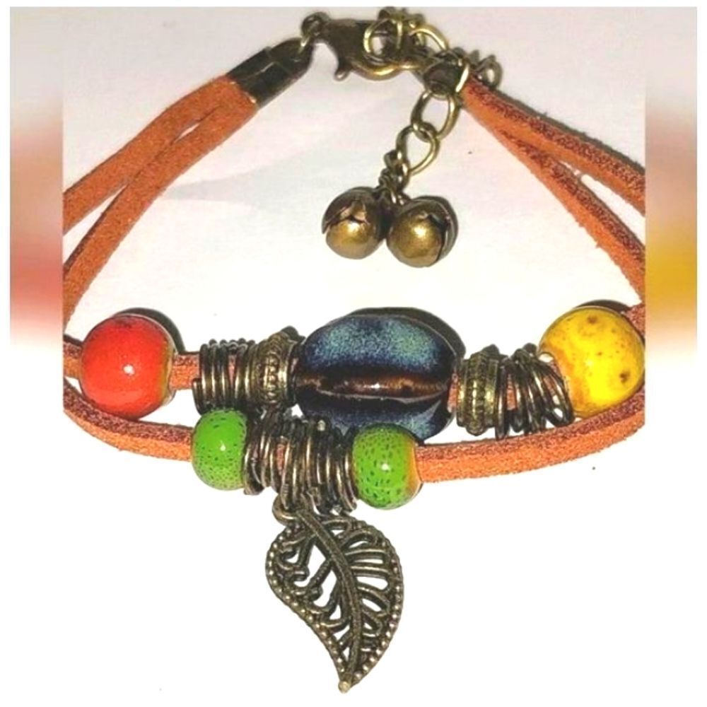 Vintage ethnic style beaded unisex adjustable bracelet